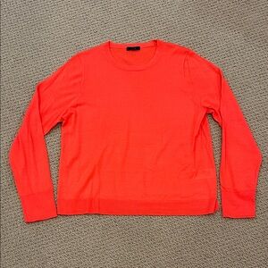 J. Crew Margot Crewneck Sweater size XL Orange Merino Wool AM146